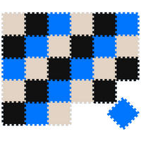 SPIELMATTE ab Null - 270/90 cm Puzzlematte Schwarz - Multicolor, Kunststoff (30/30cm) - Littletom