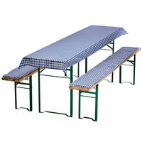 BIERBANKAUFLAGEN Set 240x90 cm Blau Kariert - Blau, Textil (90/240cm) - NYVI