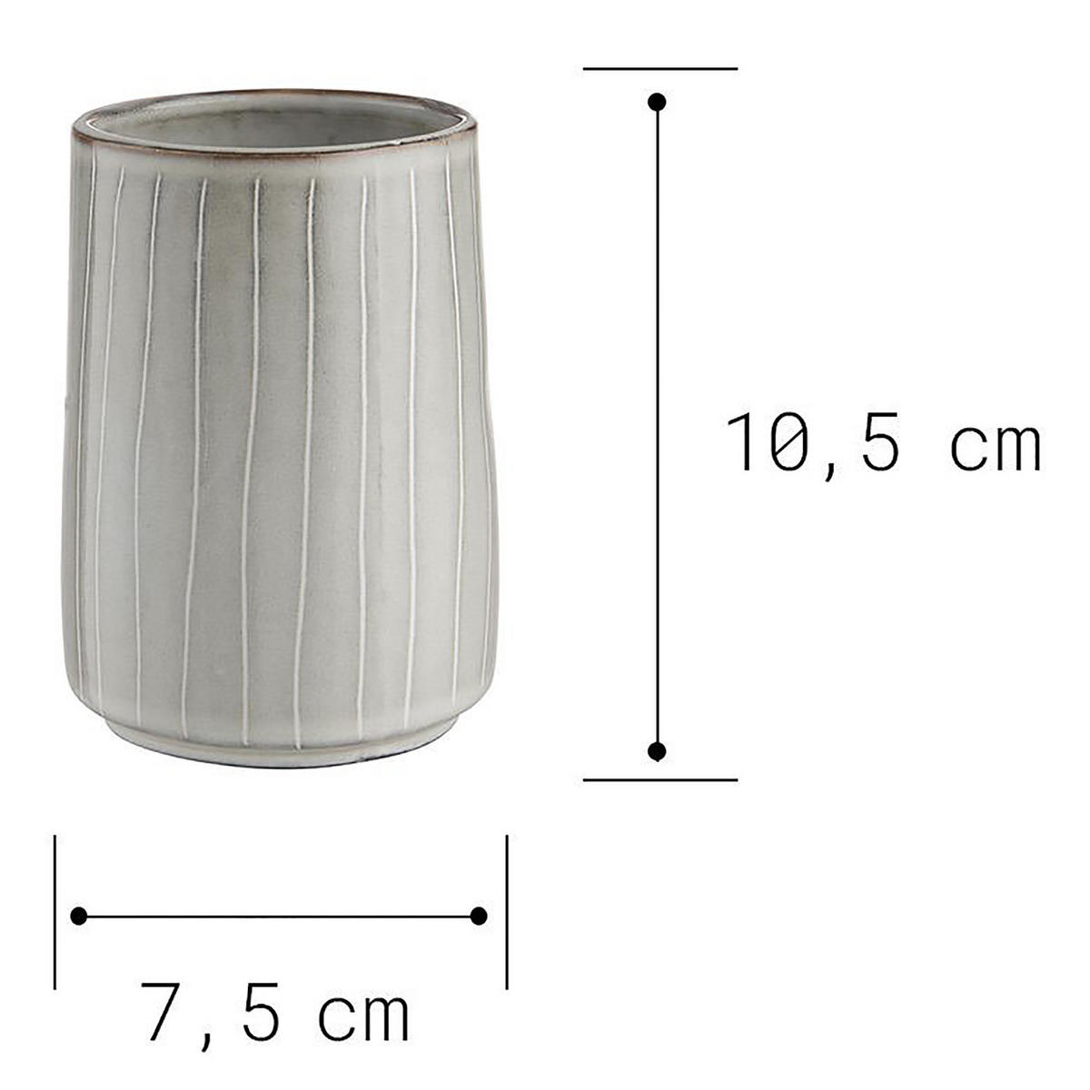 ZAHNPUTZBECHER Henley - Grau, Keramik (8/11/8cm) - Butlers