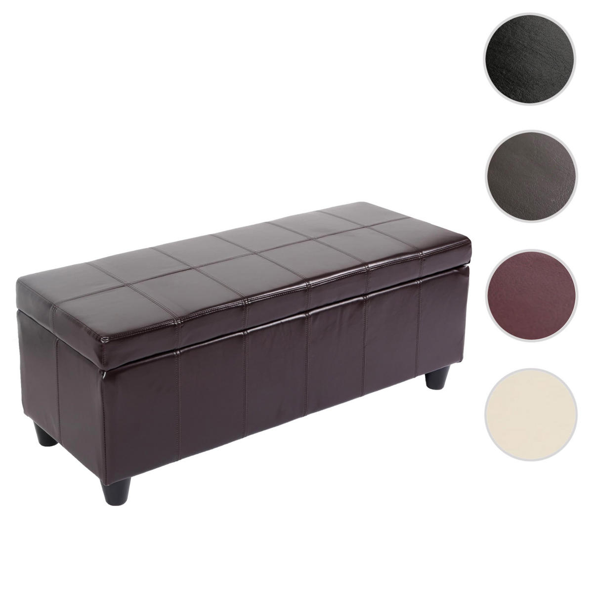 SITZBANK MIT AUFBEWAHRUNG Braun - Braun, Leder (112/45/45cm) - MCW