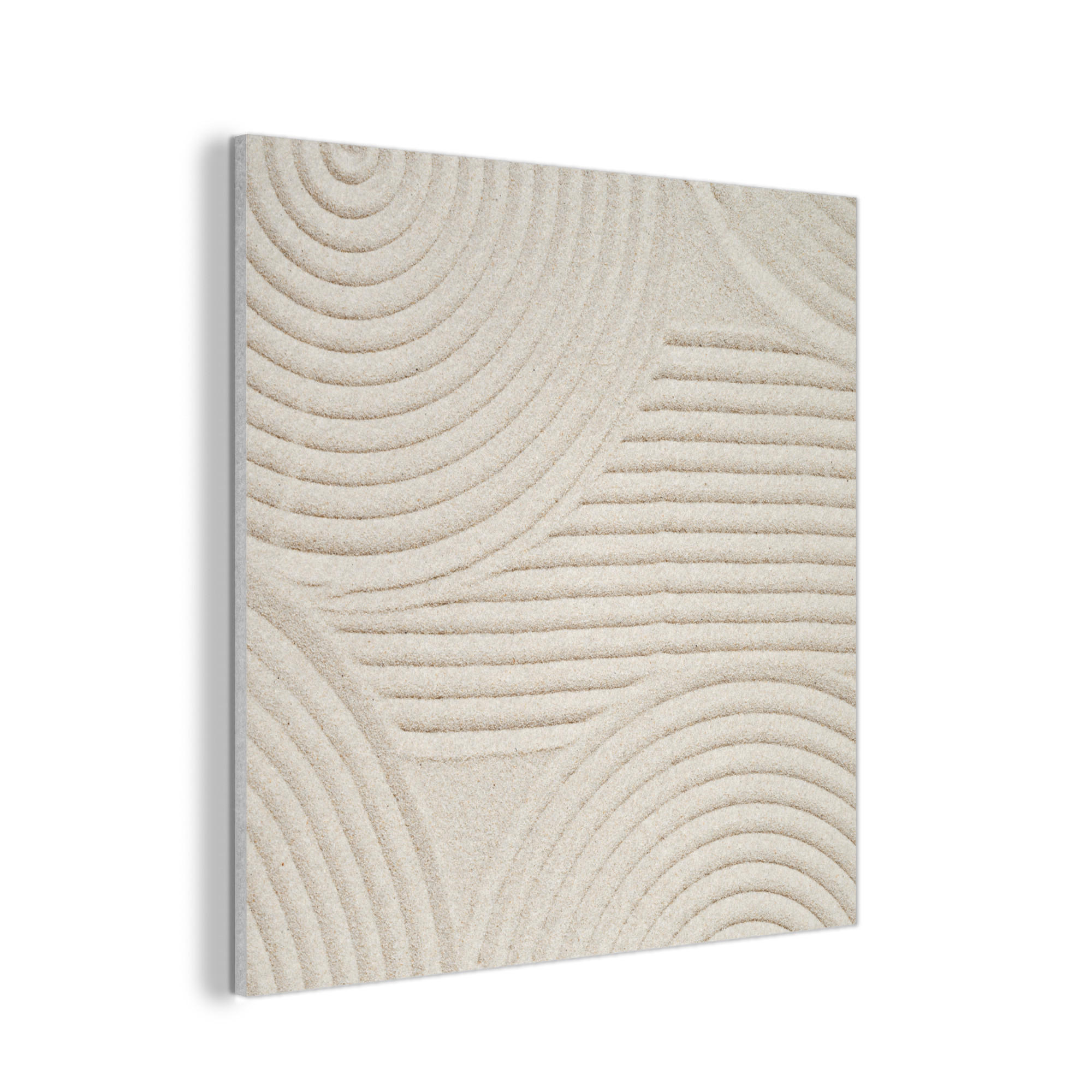 AKUSTIKPANEEL Muster - Abstrakt - Weiß 90x90 cm - Beige, Textil (90/0.9/90cm) - MuchoWow