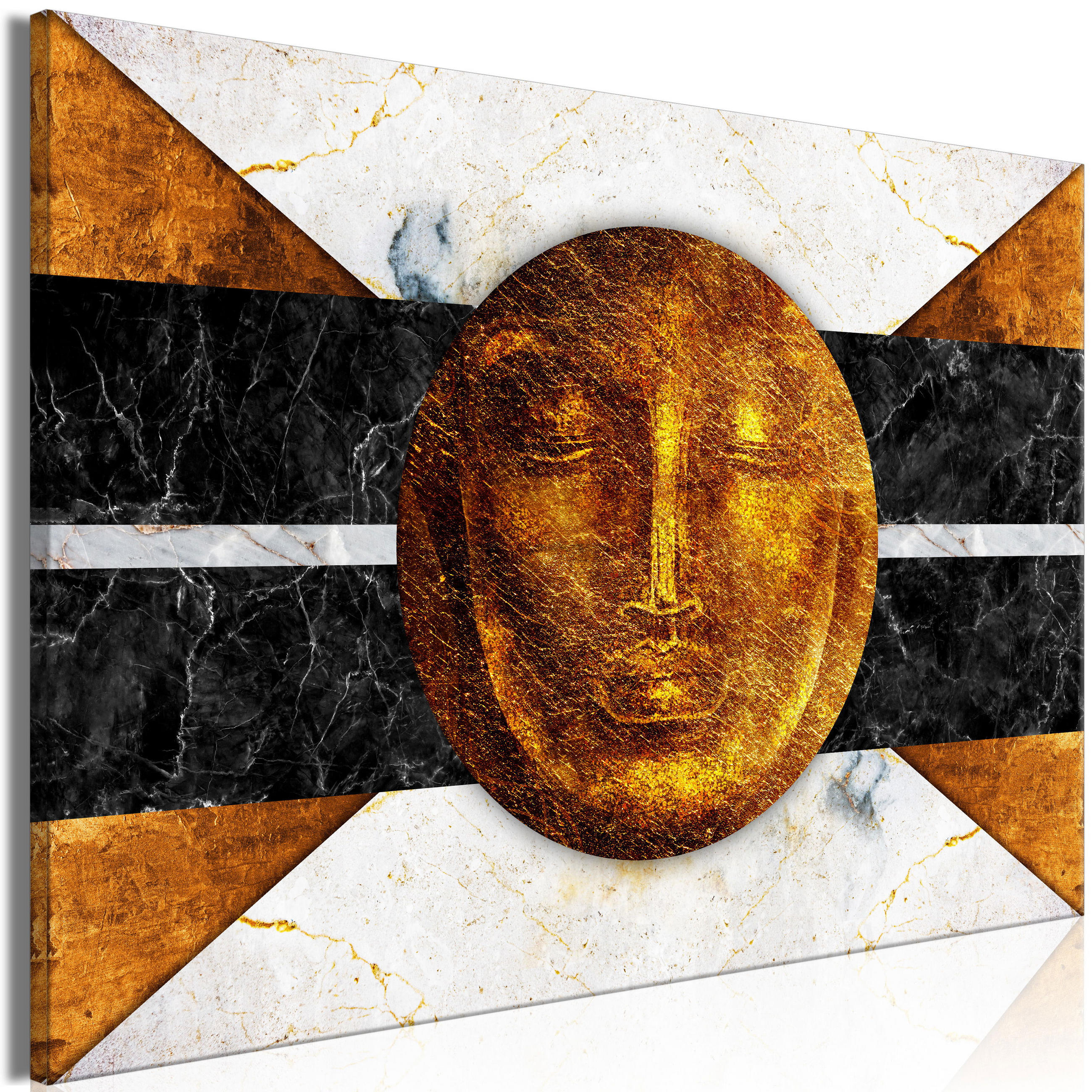 KUNSTDRUCK Gold 90/60 cm - Goldfarben/Schwarz, Textil (90/60cm) - KUNSTLOFT