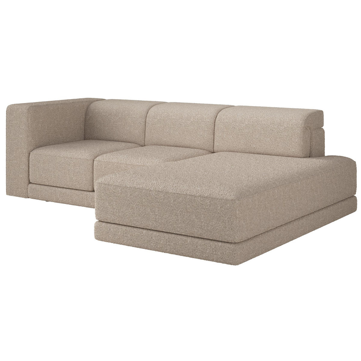 ECKSOFA Novals L-Form, 4-Sitzer, rechts 278 cm - Ecru/Schwarz, Holz/Kunststoff (168/278cm) - Selsey
