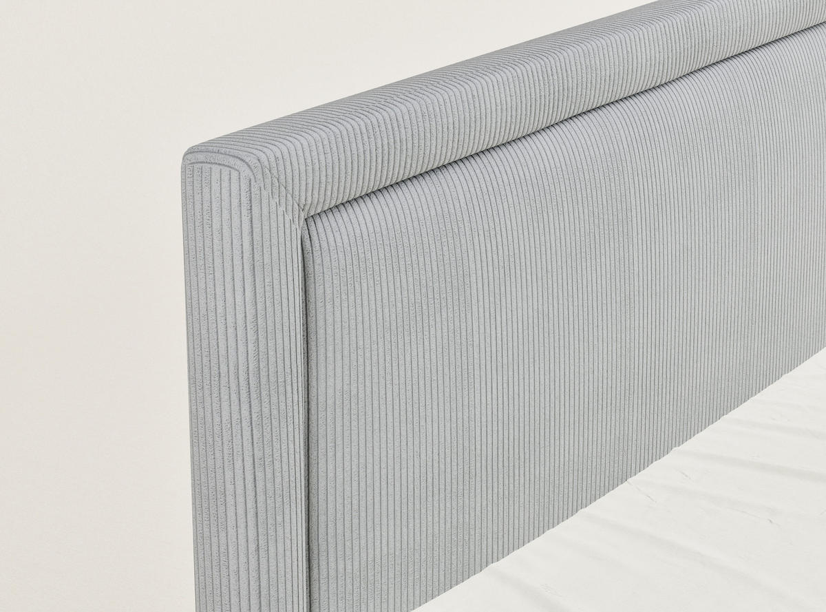 BOXSPRINGBETT Fresco 200/200 cm, in Hellgrau, Bettkasten, Matratze, Topper - Hellgrau/Schwarz, Holz/Holzwerkstoff (200/200cm) - Maison de Reve