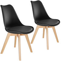 ESSZIMMERSTUHL 2er Set Friederike 49 x 56 x 82,5 cm schwarz - Schwarz, Textil (49/82.5/56cm) - tectake