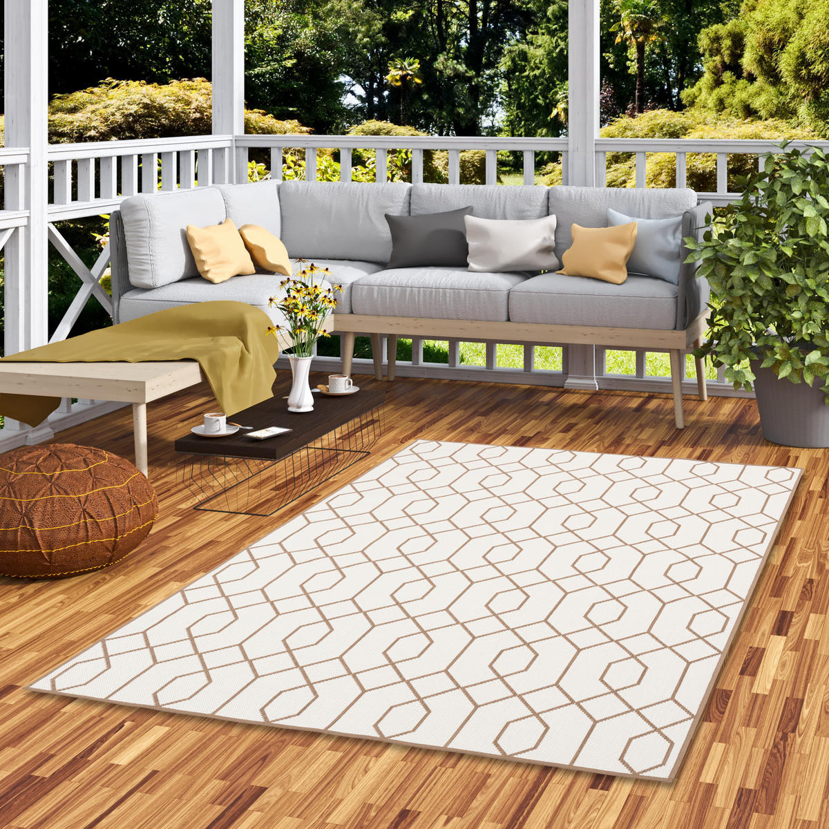 IN- UND OUTDOOR TEPPICH BEIDSEITIG CAPE COD TREND - Beige, Textil (80/140cm) - Pergamon