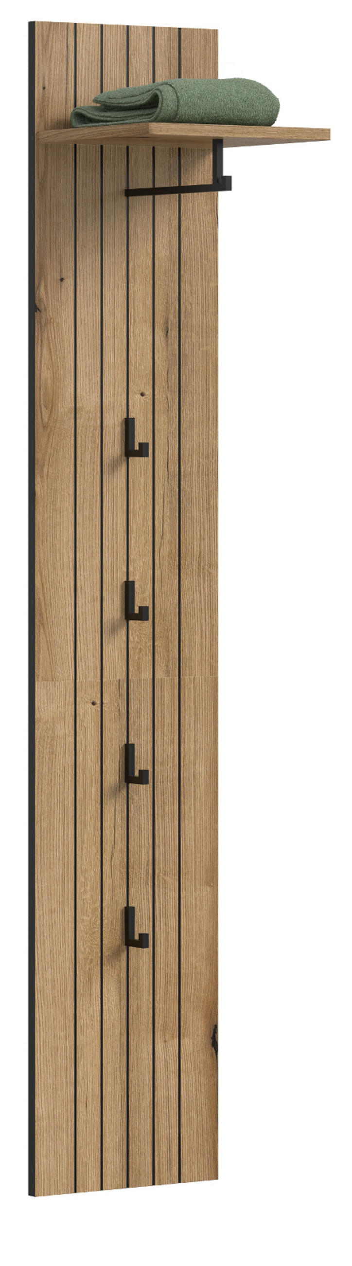 GARDEROBENPANEEL Evoke Eiche 31 x 160 cm, Wandgarderobe mit Kleiderstange - Eiche Artisan, Glas/Holzwerkstoff (31/160/27cm) - Inn.Furn