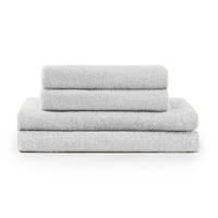 BADETUCH 4-teilig, 2x Badetuch 70/140 + 2x Handtuch 50/100 cm, Weiß - Weiß, Textil (70/140cm) - Blumtal