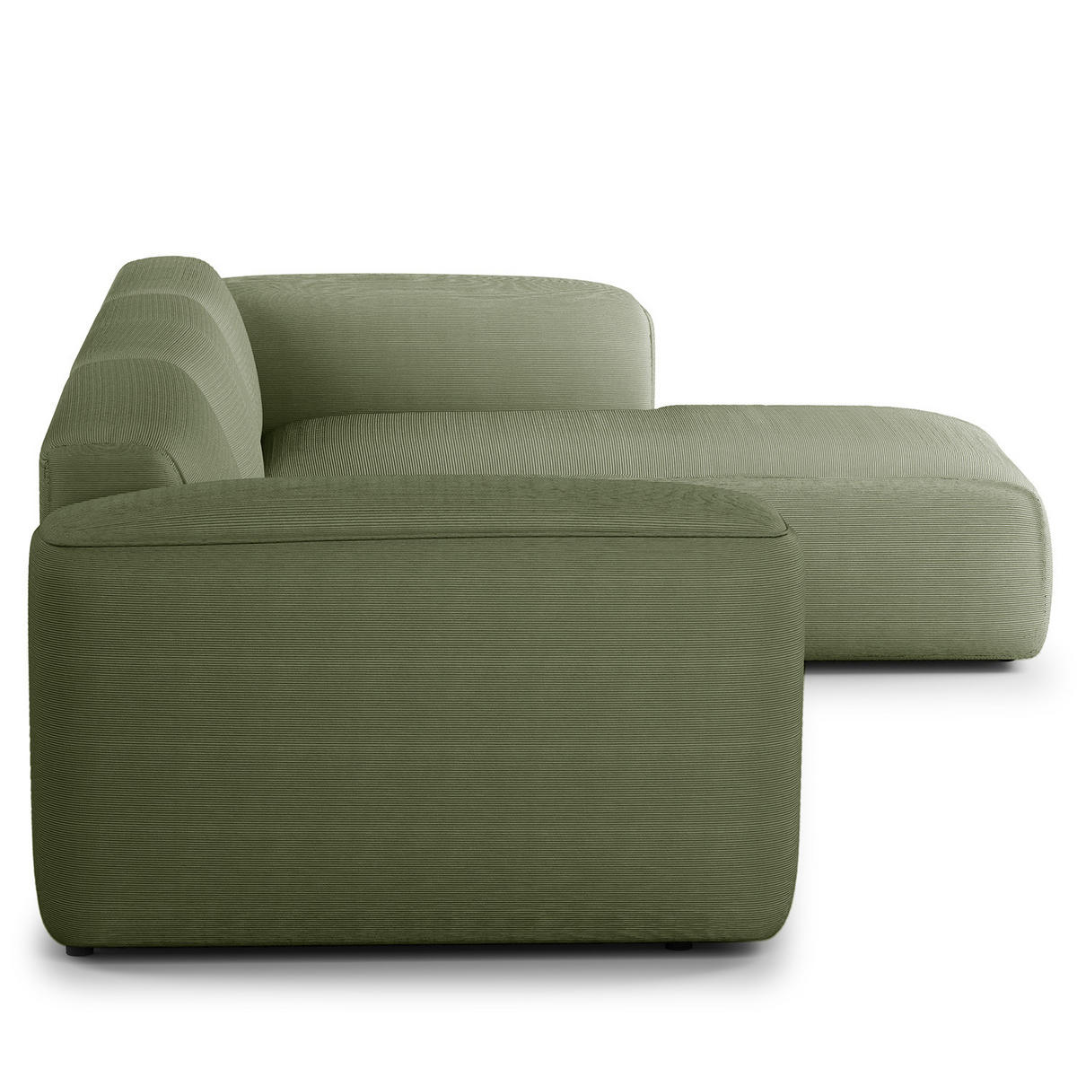 3-SITZER ECKSOFA mit Longchair - Dunkelgrün/Schwarz, Kunststoff/Textil (317/173cm) - home24
