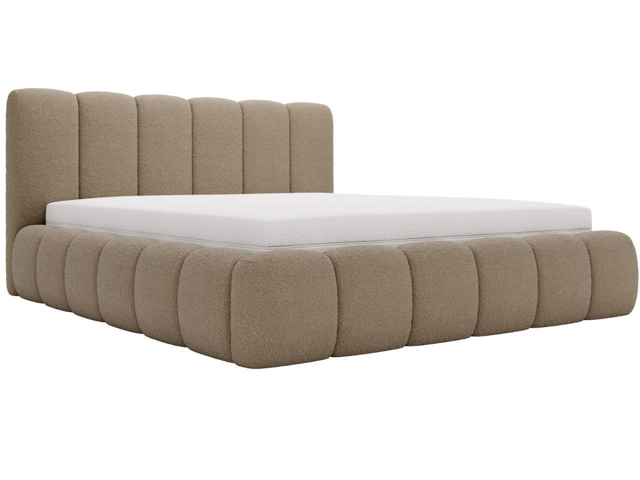 POLSTERBETT Cloud 140x200 Bouclé-Stoff Braun - Braun, Textil (140/200cm) - Graingold