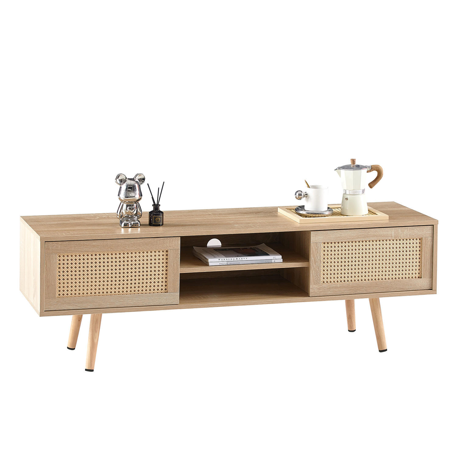 TV-SCHRANK Naturholzoptik mit Schiebetüren - Naturfarben, Holz (140/46.5/40cm) - Kaket