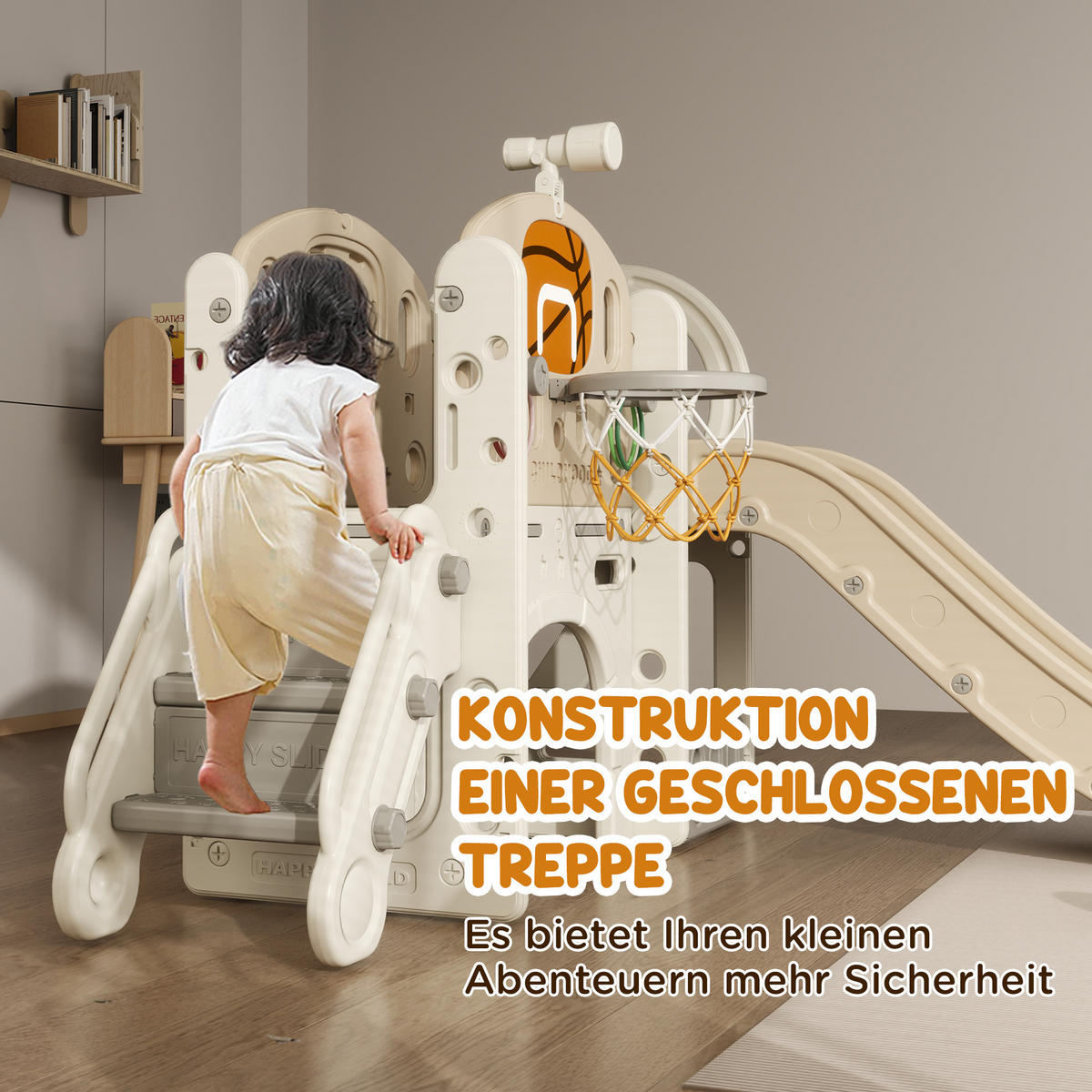 KINDERRUTSCHE - Creme/Weiß, Kunststoff (153/111/186cm) - AIYAPLAY