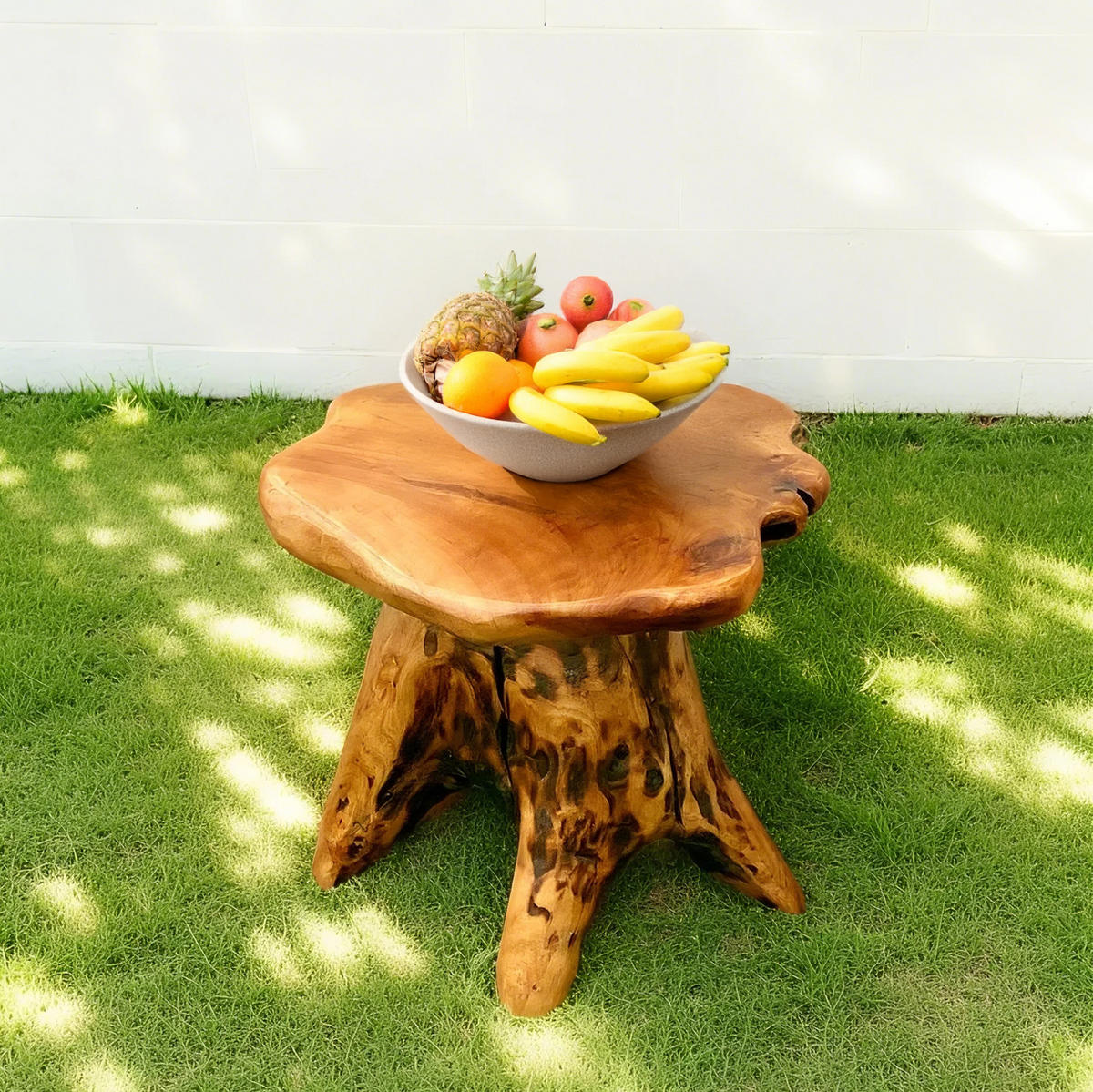 COUCHTISCH aus massivem Tannenholz in Naturfarbe – unregelmäßige Form - Naturfarben, Holz (35/30/37cm) - BEAOK