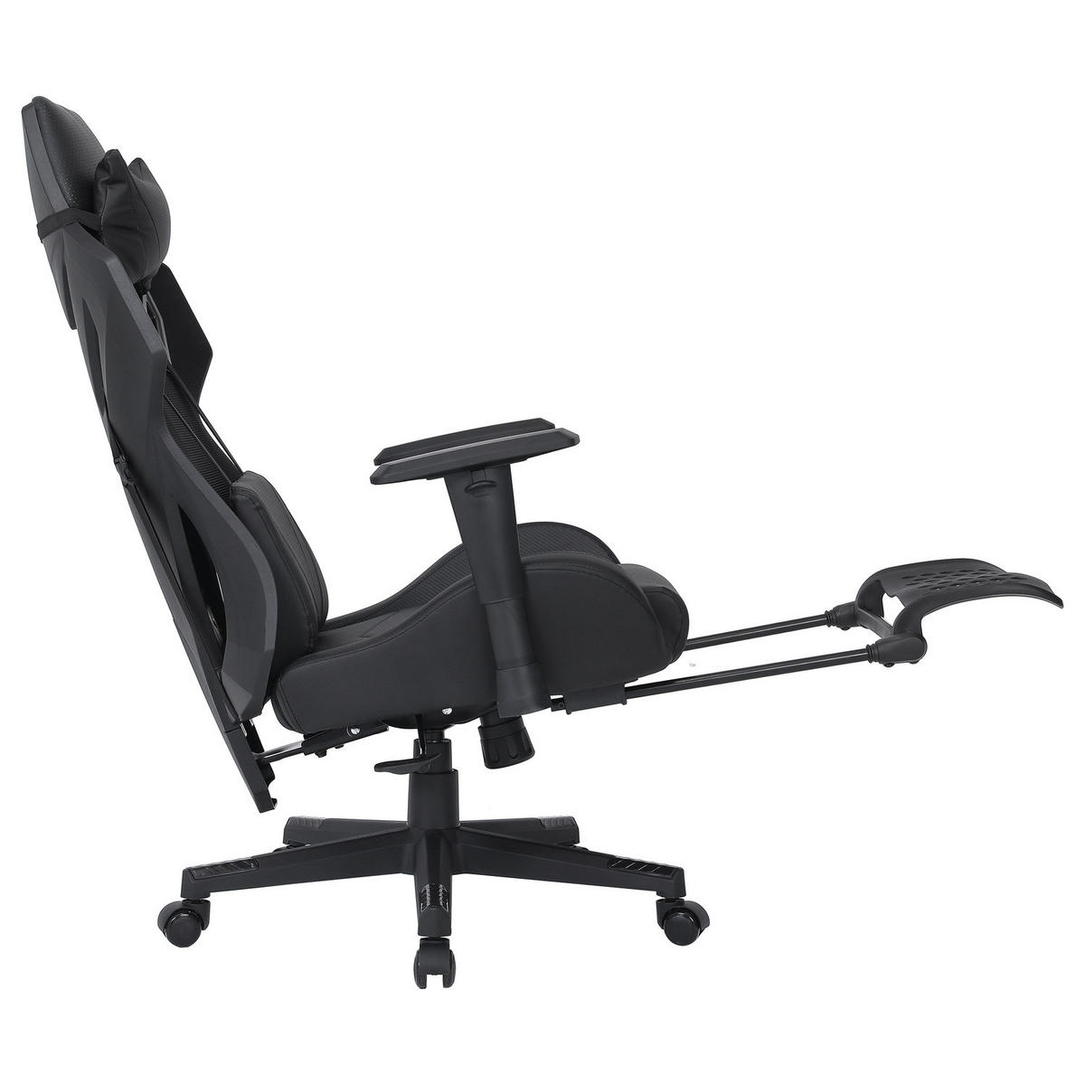 GAMINGCHAIR - Anthrazit / Schwarz - Mesh / Kunstleder - Anthrazit/Schwarz, Kunststoff/Textil (71/122/74cm) - home24