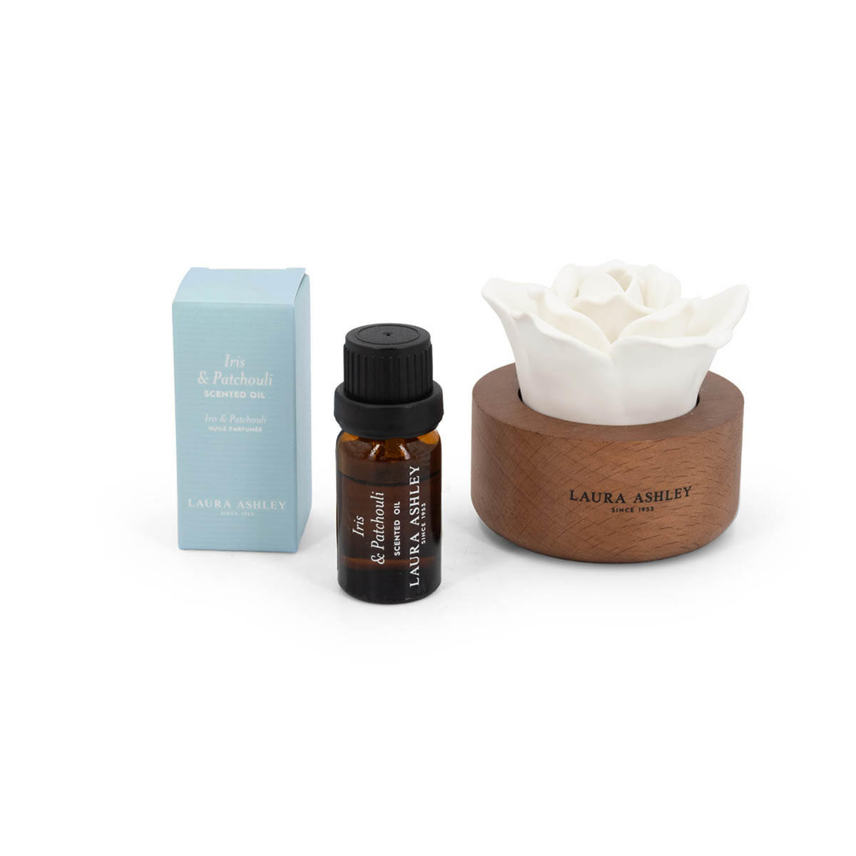 VOŇAVÉ kvety Laura Ashley - červená, drevo/sklo (11/9/16cm)