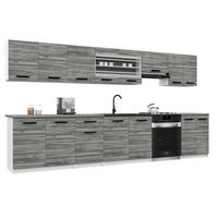 KUCHYNSKÁ linka Italia 3 320 cm, s pracovnou doskou, sivá Glamour - svetlosivá, drevo (320/143/60cm) - B BELINI GROUP
