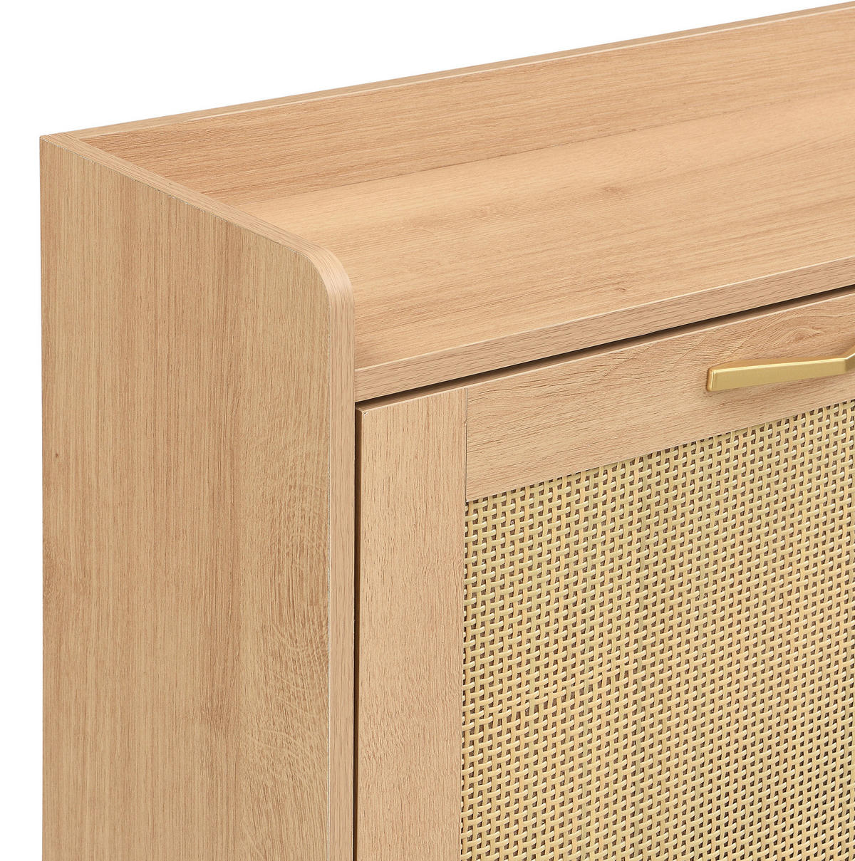 SCHUHSCHRANK aus MDF 108,5x24x100cm in Hell-Eiche mit Ablage - Eichefarben, Holzwerkstoff (108.5/100/24cm) - Modfu