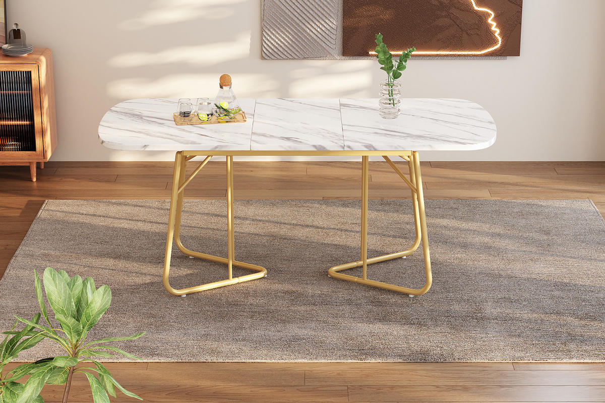 ESSTISCH 140/180/80 cm Weiß aus MDF ausziehbar - Schieferfarben, Holzwerkstoff (180/80/75cm) - OKMYHOME