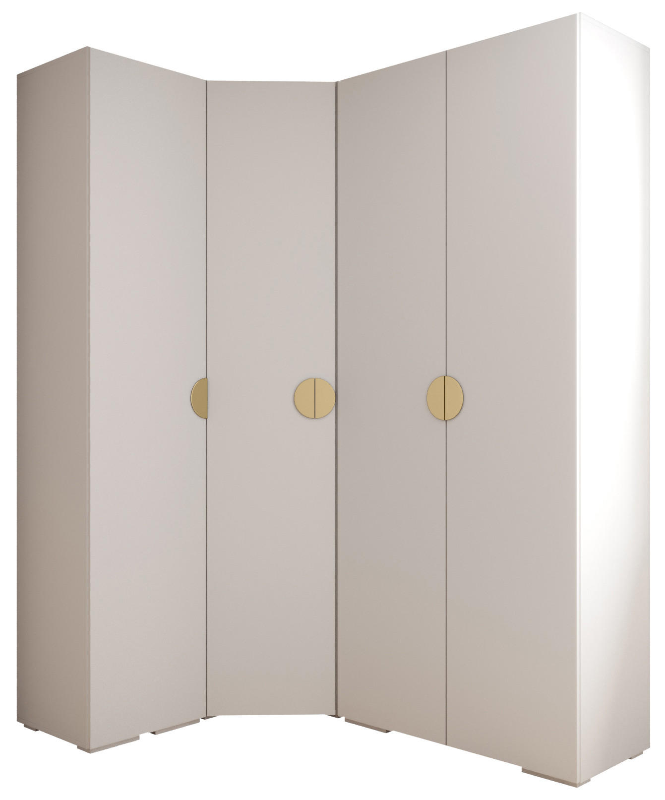Abiks Möbel Garderoben-Set Weiß, Gold 181.7x236.7x47 cm