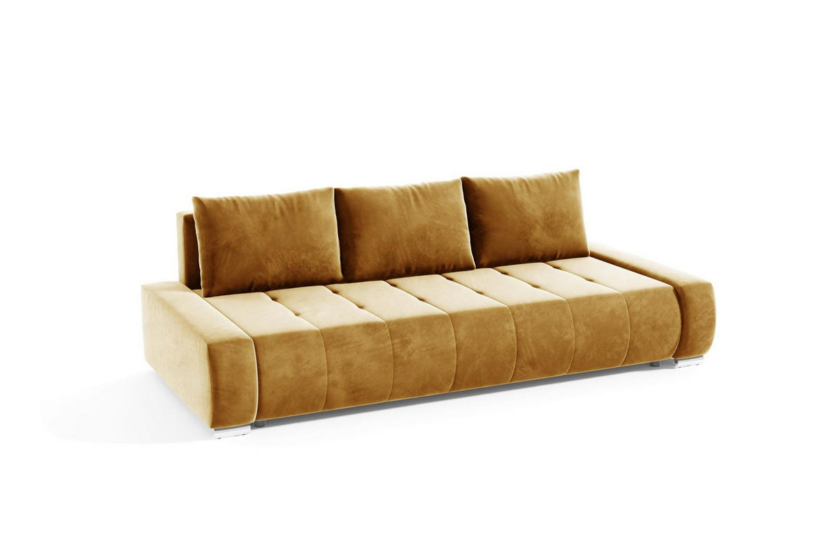 SCHLAFSOFA Vogar In Monolith - Dunkelgelb, Holzwerkstoff/Textil (240/85/110cm) - Fun Möbel