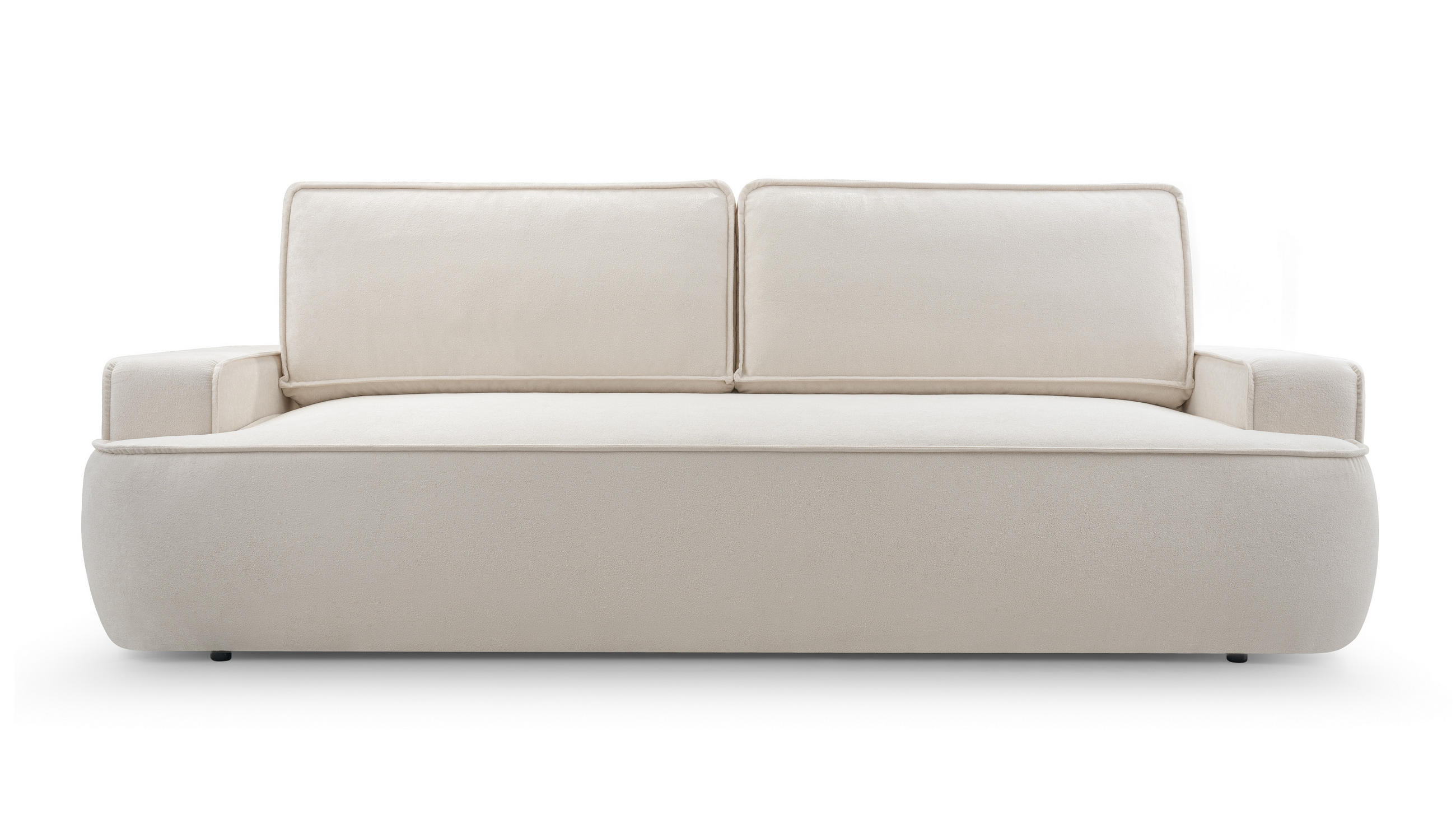 BETTSOFA SOLO Beige Bucle-Stoff mit Schlaffunktion - Beige, Textil (110/94/248cm) - MASSENO