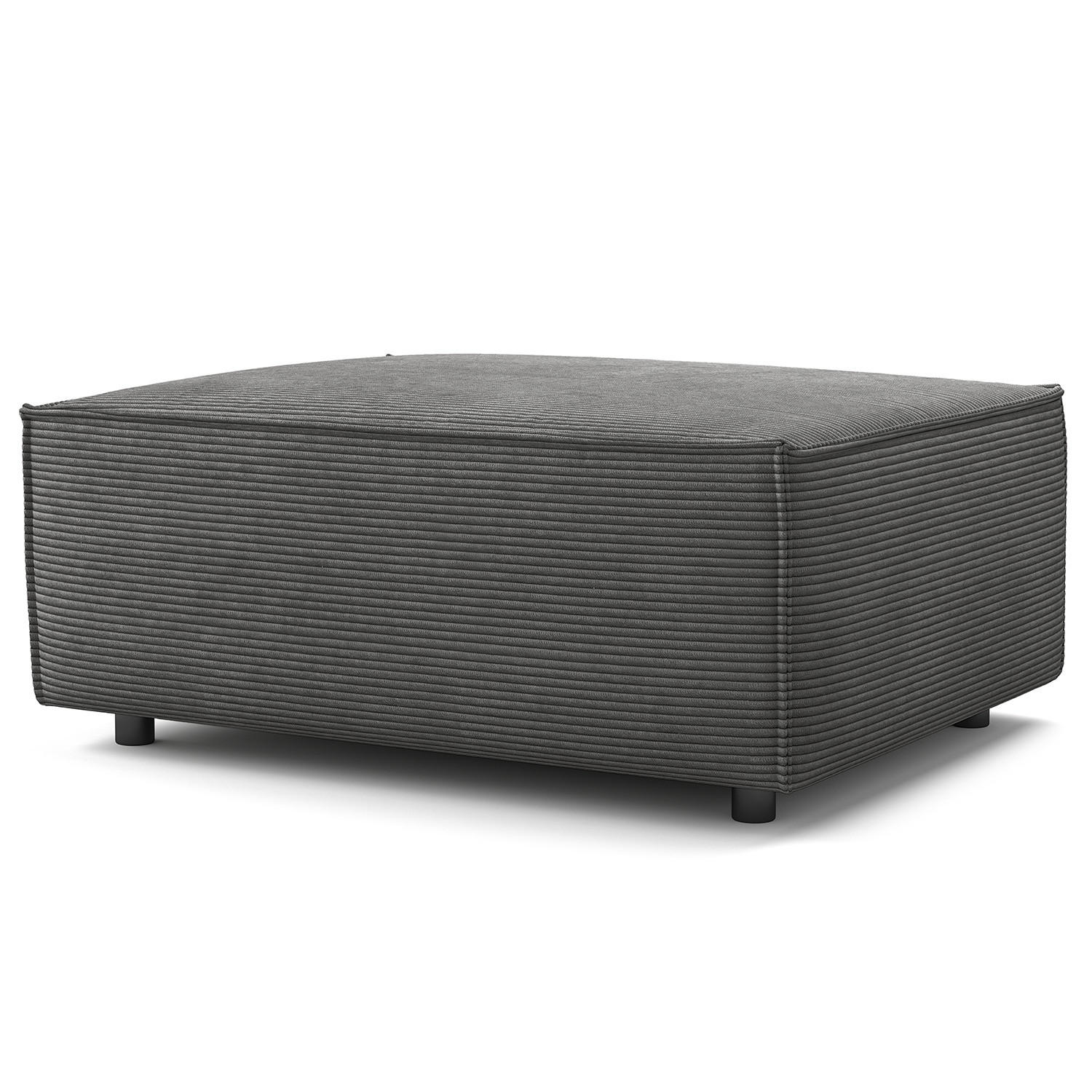 POLSTERHOCKER rechteckig - Anthrazit/Schwarz, Kunststoff/Textil (97/40/79cm) - home24