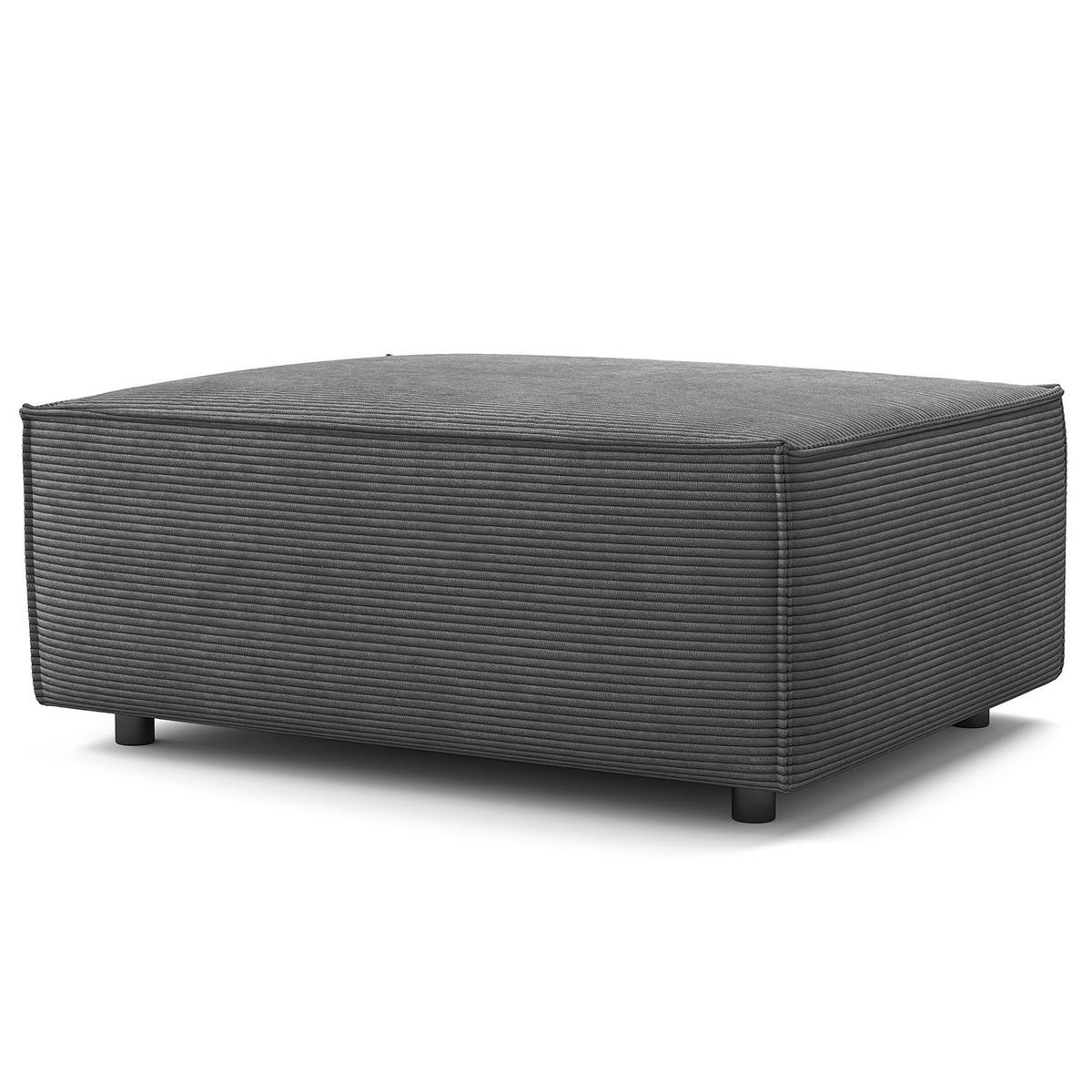 POLSTERHOCKER rechteckig - Anthrazit/Schwarz, Kunststoff/Textil (97/40/79cm) - home24