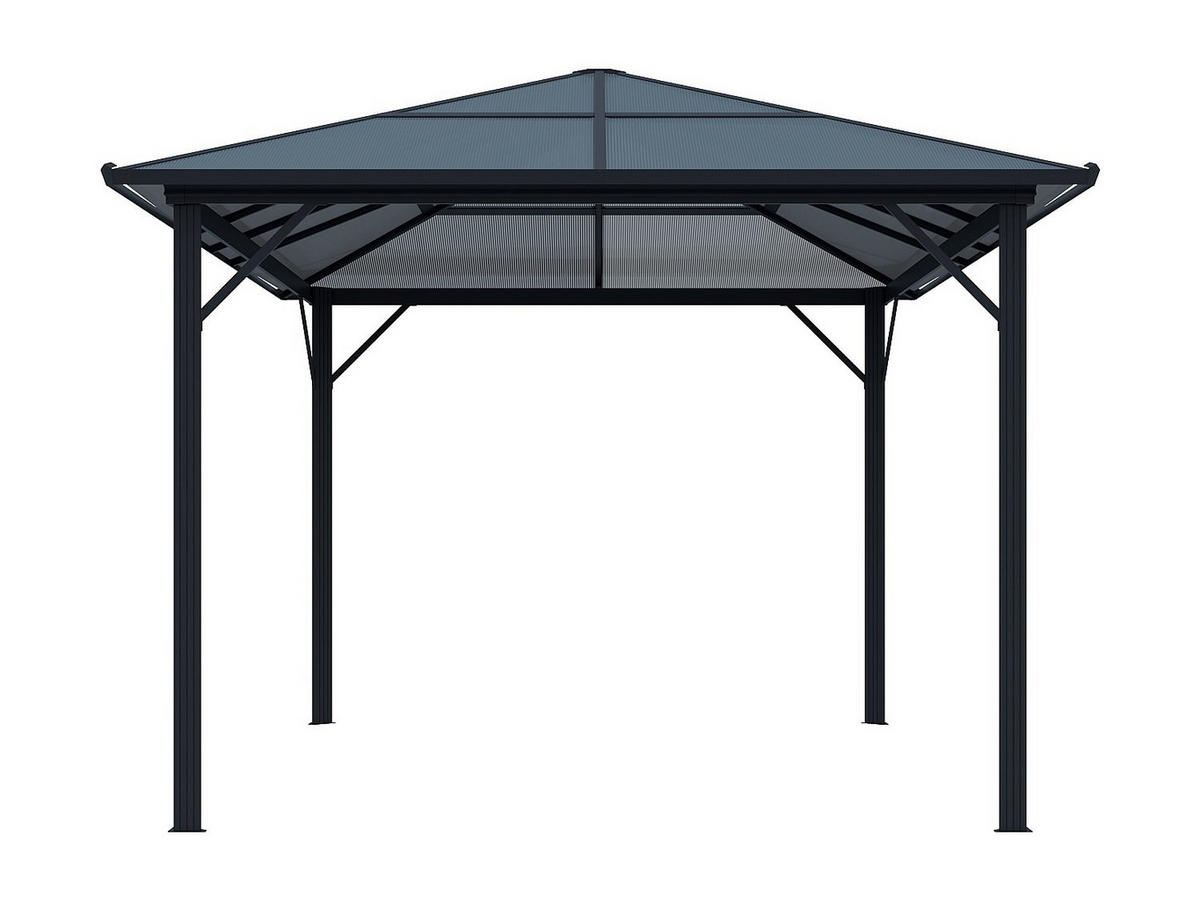 PERGOLA - 398cm x 300cm - Aluminium - anthrazitgrau - RADELA - Anthrazit, Metall (398/260/300cm) - Vente-Unique