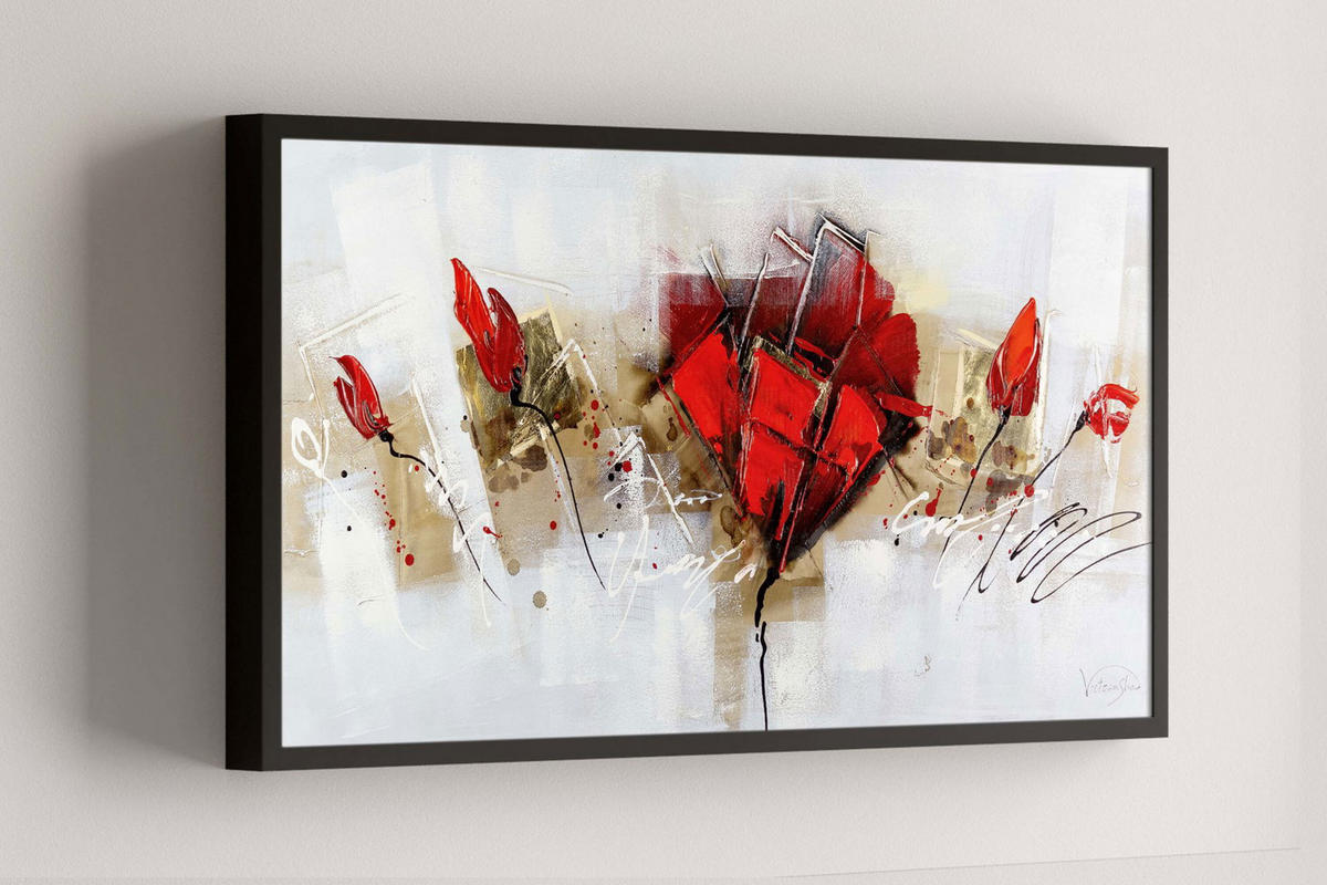 ÖLGEMÄLDE 100/50 cm - Rot, Holz/Textil (2.32/50cm) - KUNSTLOFT