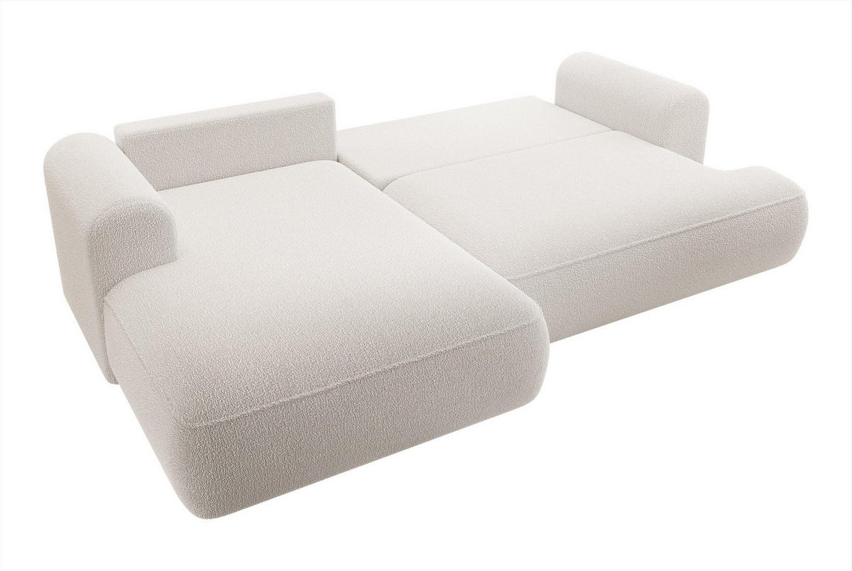 ECKSOFA Ovo Cremeweiß Boucle - Creme, Textil (260/165cm) - Selsey