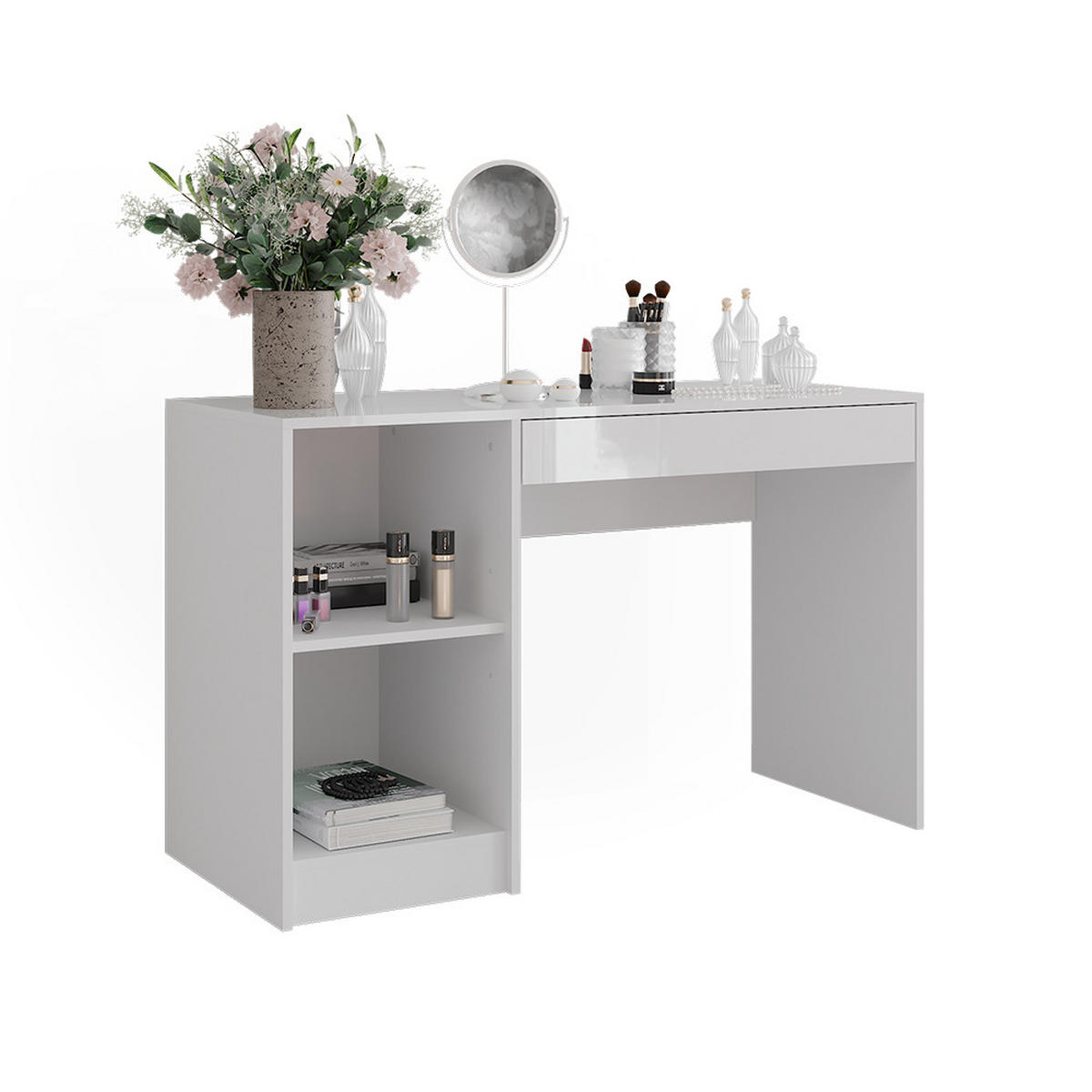 TOALETNÍ STOLEK Sherry Bílá/bílý vysoký lesk - vysoce lesklá bílá, kompozitní dřevo (119.8/76/50.1cm) - Vicco