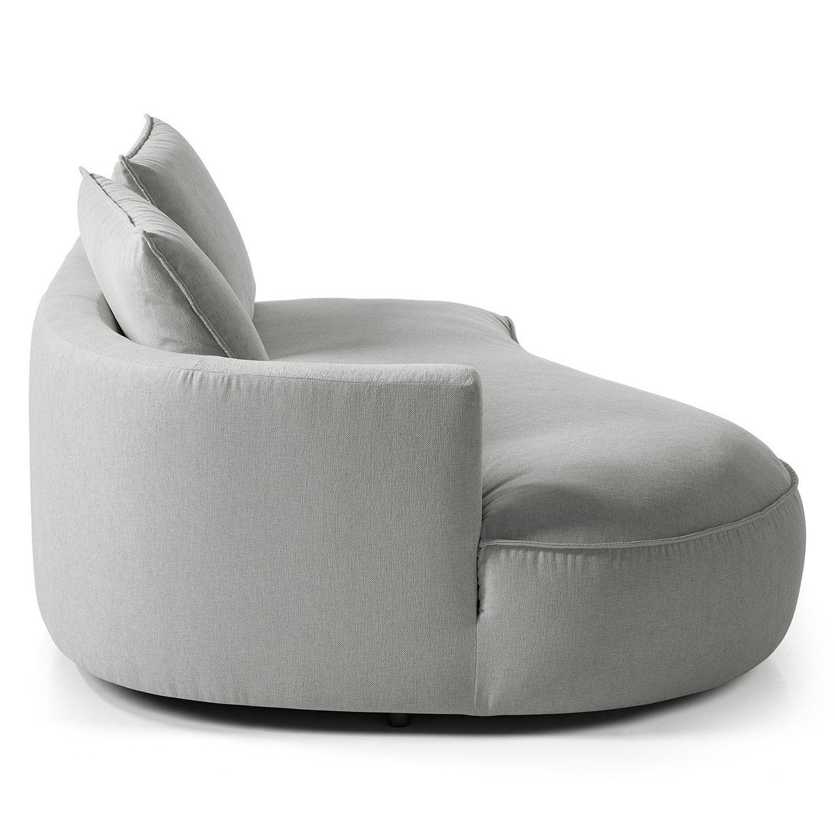 OTTOMANE - modular - Hellgrau/Schwarz, Kunststoff/Textil (196/82/146cm) - home24