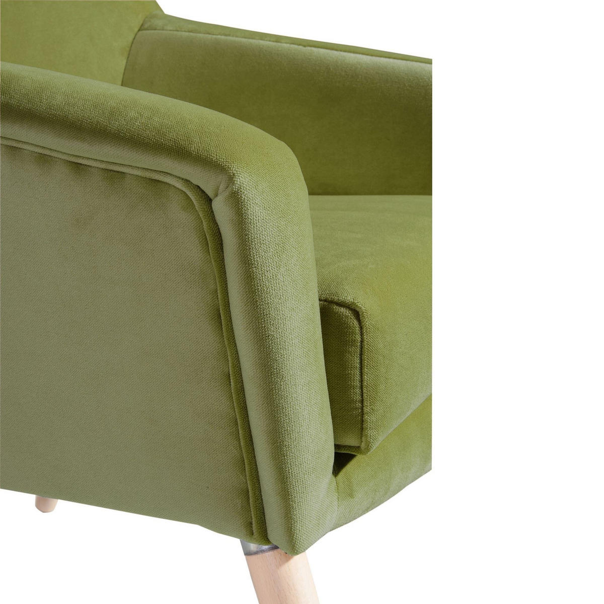 SESSEL Kachka Bezug Samtvelour Buche natur / olive - Buchefarben/Olivgrün, Kunststoff (71/81/67cm) - 58aufmkessel