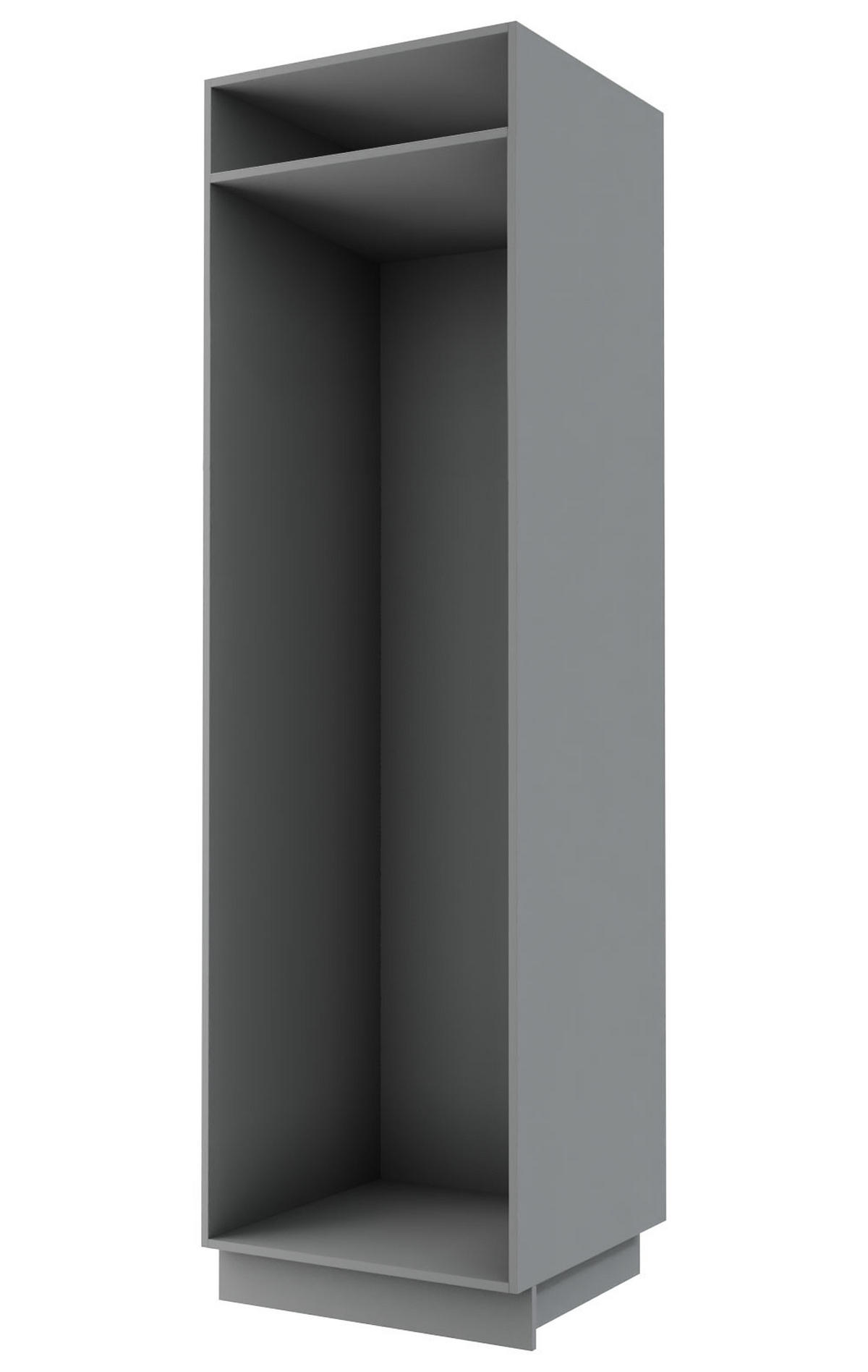 KÜHLSCHRANKUMBAUSCHRANK Essen D14/DL/60/207 Graphit Hochglanz / Grau Matt 60 / 59 / 207cm - Graphitfarben/Grau, Holz/Holzwerkstoff (60/207/59cm) - Feldmann-Wohnen