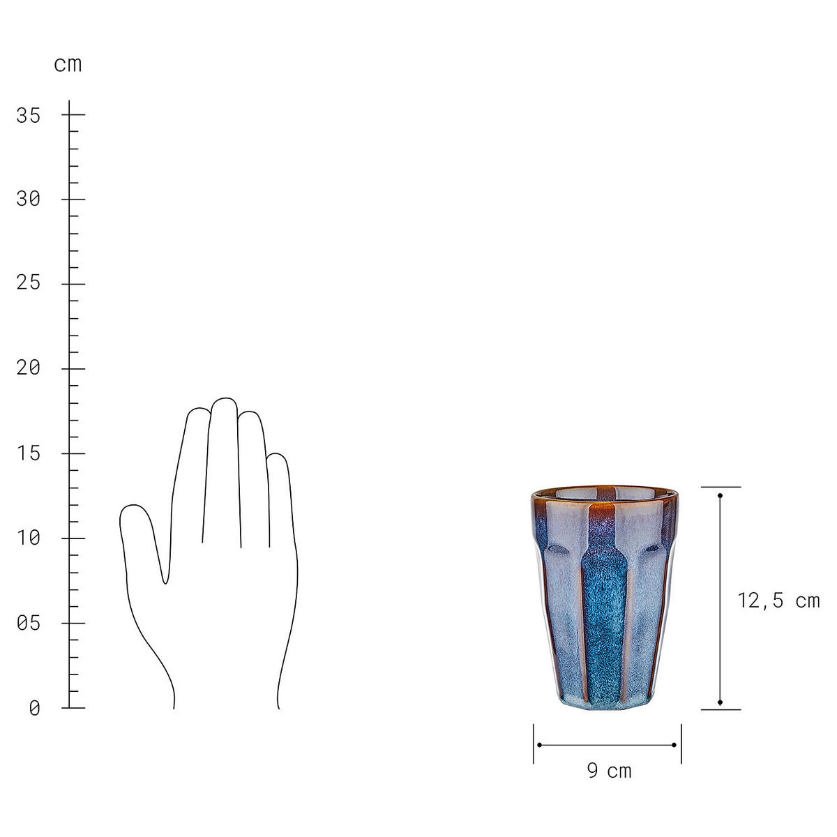 TASSE BECHER Bergamo 330 ml - Blau, Keramik (0.33L) - Butlers