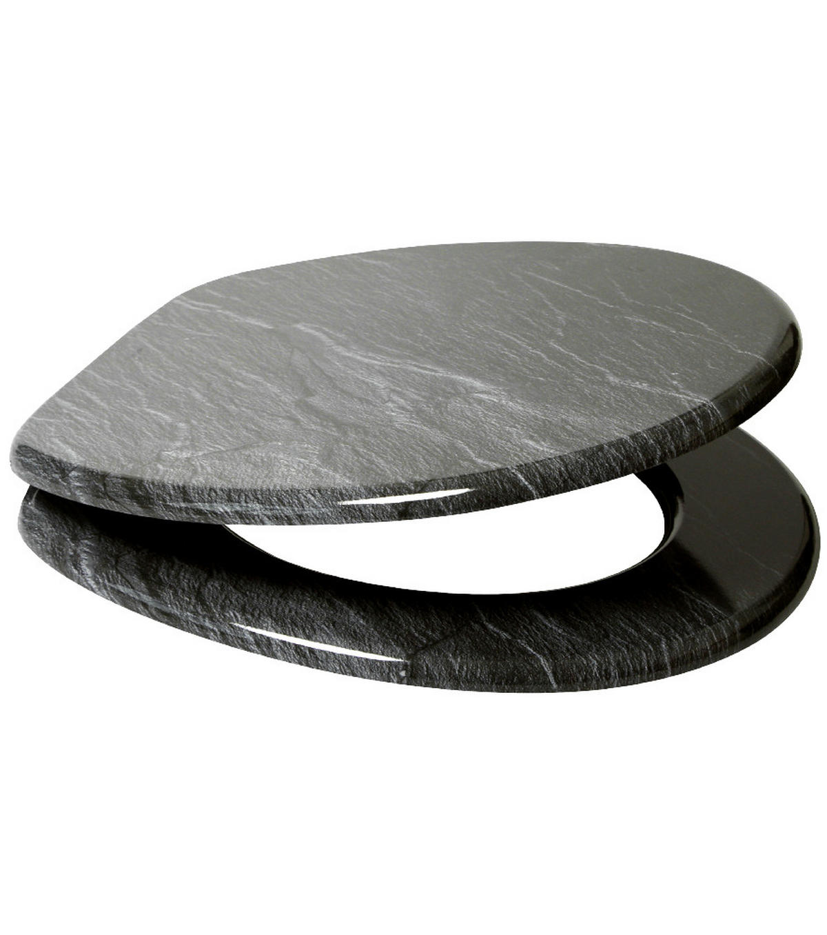 WC-SITZ Granit - Schwarz, Holzwerkstoff (38/6/47cm) - Sanilo