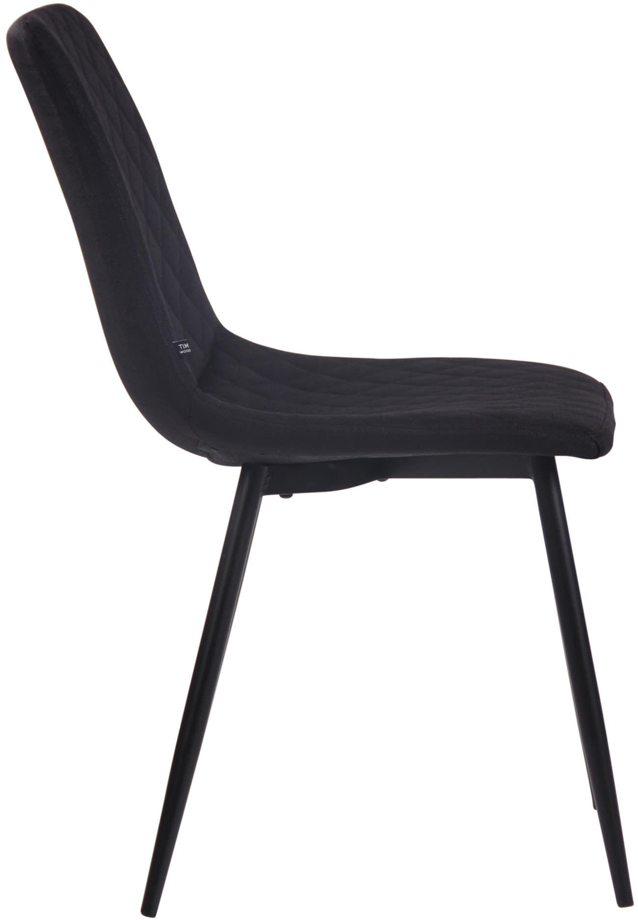 STUHL 4er Set Stoff schwarz - Schwarz, Textil/Metall (45/83/57cm) - CLP