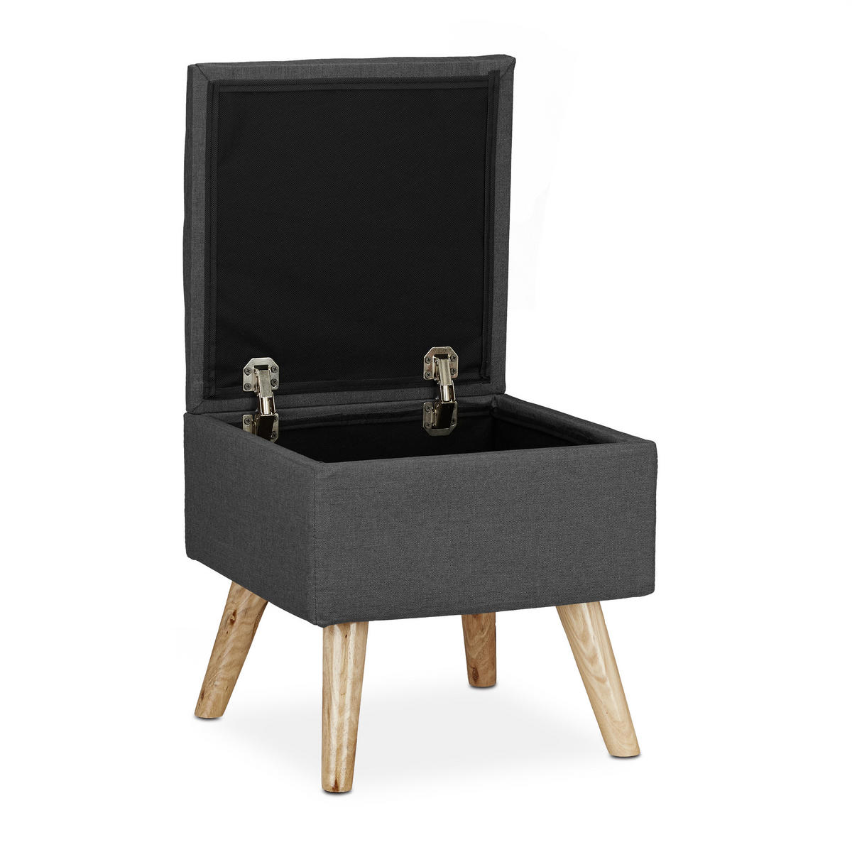 HOCKER - Grau, Holz/Holzwerkstoff (40/40/40cm) - Relaxdays