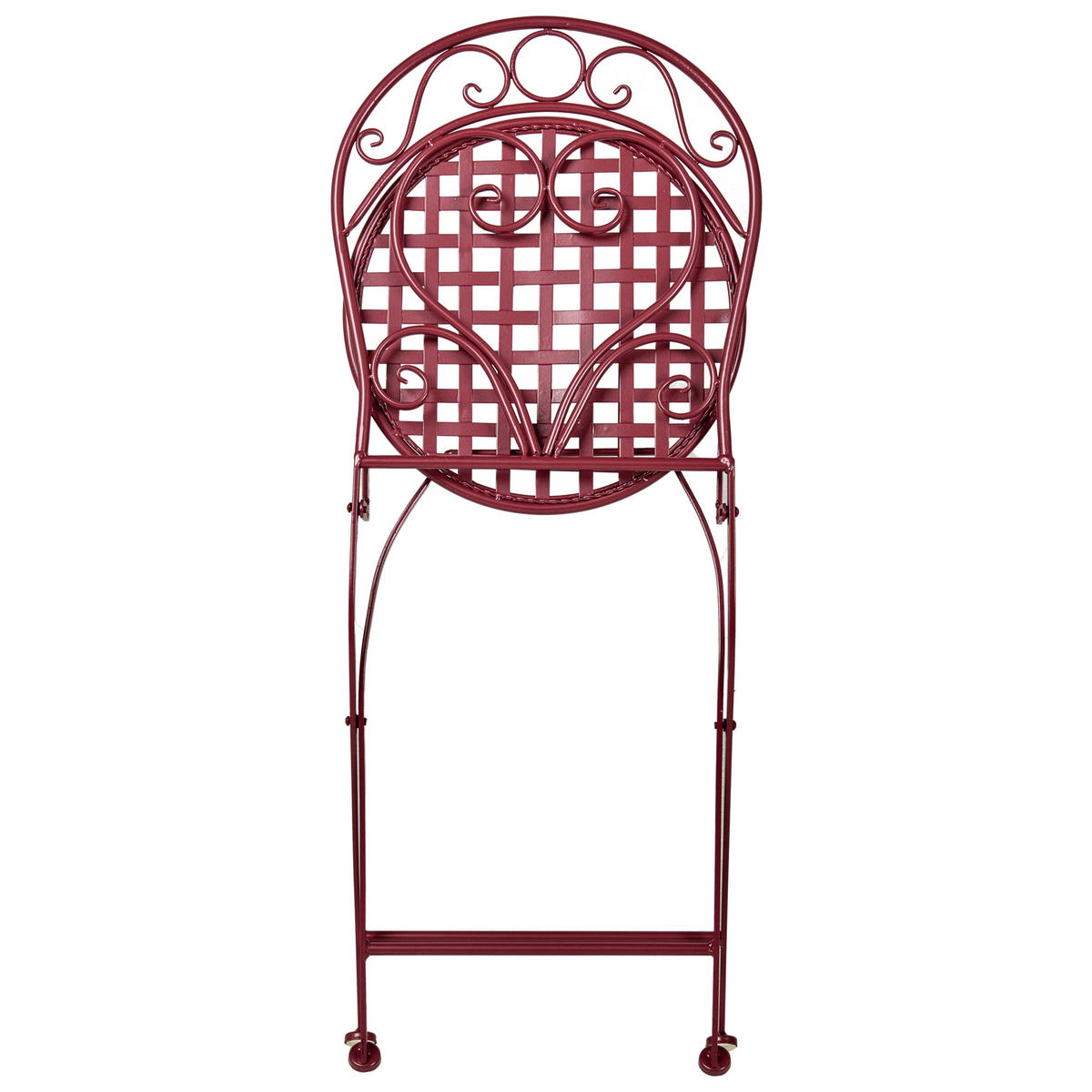 GARTENSTUHL 2er-Set Burgunderrot Albinia - Rot, Metall (42/94/55cm) - Beliani