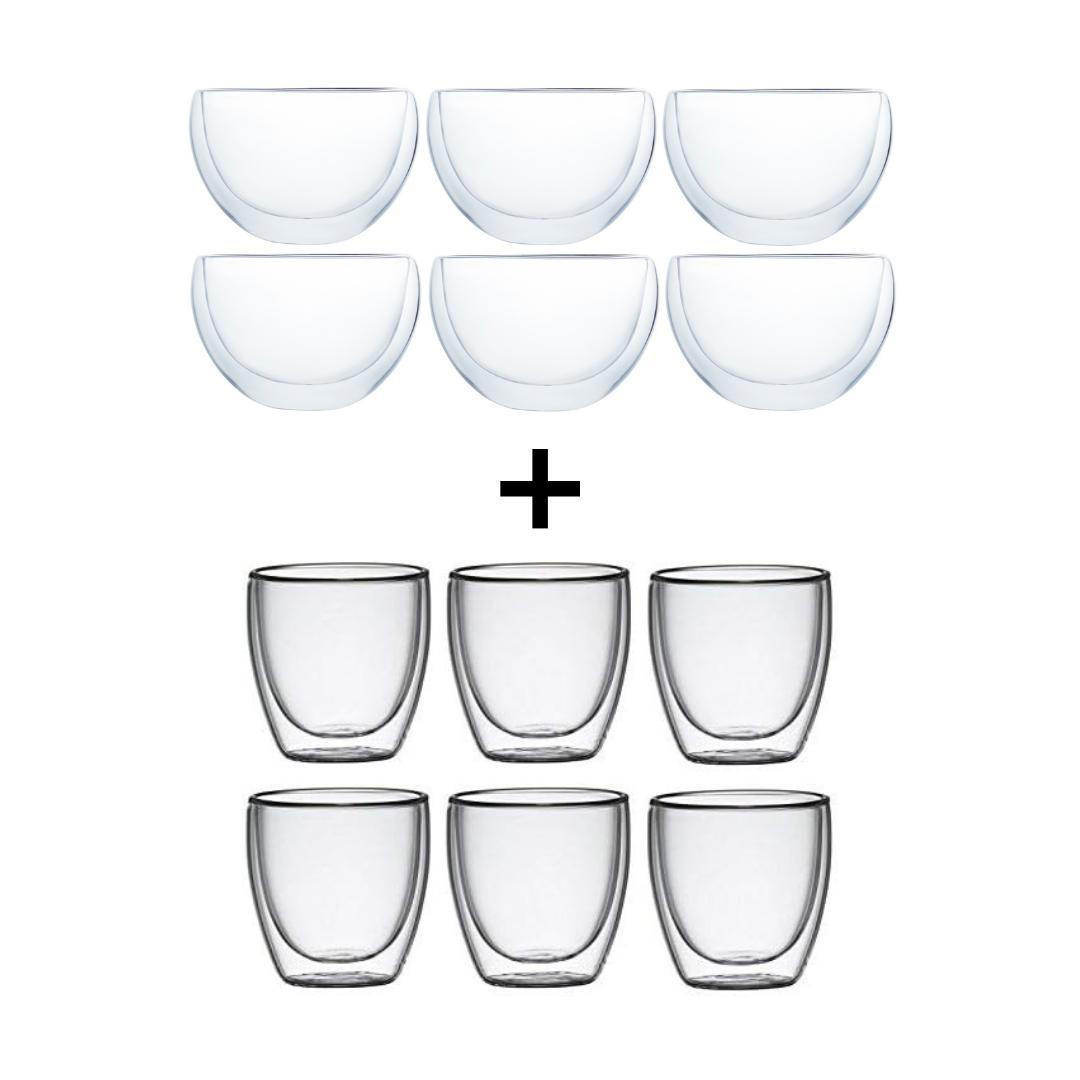THERMOGLÄSER Klasique Transparent 12-teilig 100/300 ml Doppelwandig - Transparent, Glas - JUNG