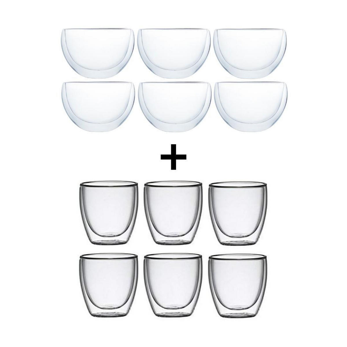 THERMOGLÄSER Klasique Transparent 12-teilig 100/300 ml Doppelwandig - Transparent, Glas - JUNG