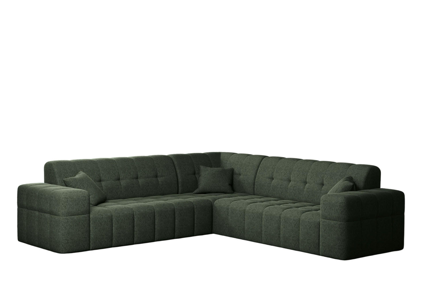 ECKSOFA Corner NIMES Stilvol Stoff Verita Dunkelgrün - Grün, Holz (246/246cm) - Kaiser Möbel