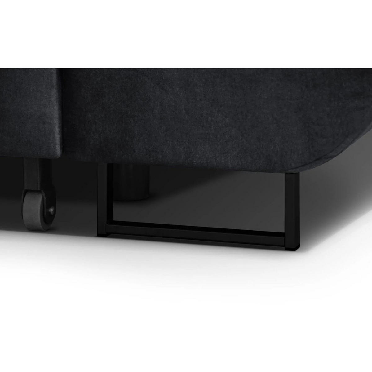 ECKSCHLAFSOFA Waldo verstellbaren Kopfstützen, Schwarz, links - Schwarz, Textil (275/203cm) - Beautysofa