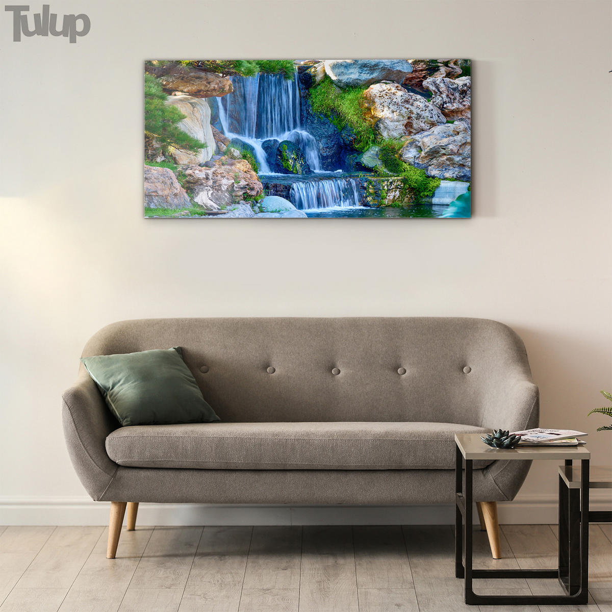 GLASBILD 120x60 cm Landschaftspanorama - Blau/Grün, Glas (120/60cm) - TULUP