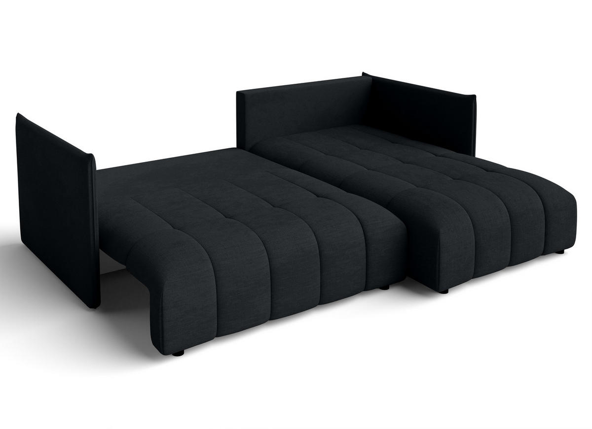 ECKSOFA L Form Cosmova Schwarz 245/182/83 cm mit Schlaffunktion - Schwarz, Kunststoff/Textil (245/182cm) - AX Living