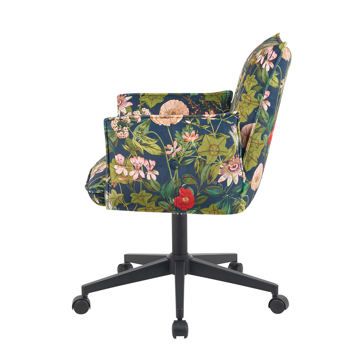 BÜROSTUHL Mika-Malu - Multicolor/Schwarz, Textil/Metall (60/85/63cm) - DUBI Möbel