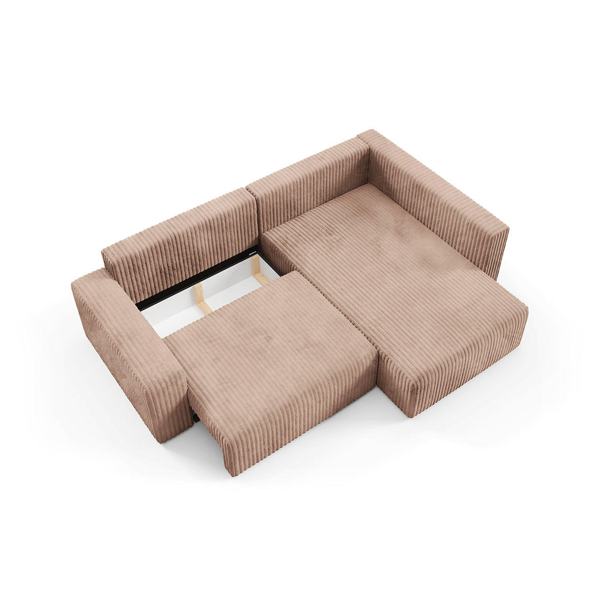 ECKSOFA Angela 4 Sitzplätze Hellbraun - Braun, Holz (245/182cm) - Petits-meubles