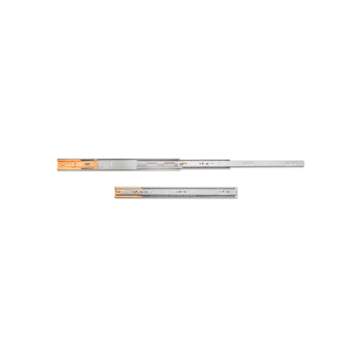 KORPUSSCHIENEEN Kugelgelagerter für Schubladen mit Vollauszug, mit Schließautomatik, Höhe 45mm, Länge 450mm, Stahl, Verzinkt - Zinkfarben, Metall (5.5/3/45cm) - EMUCA
