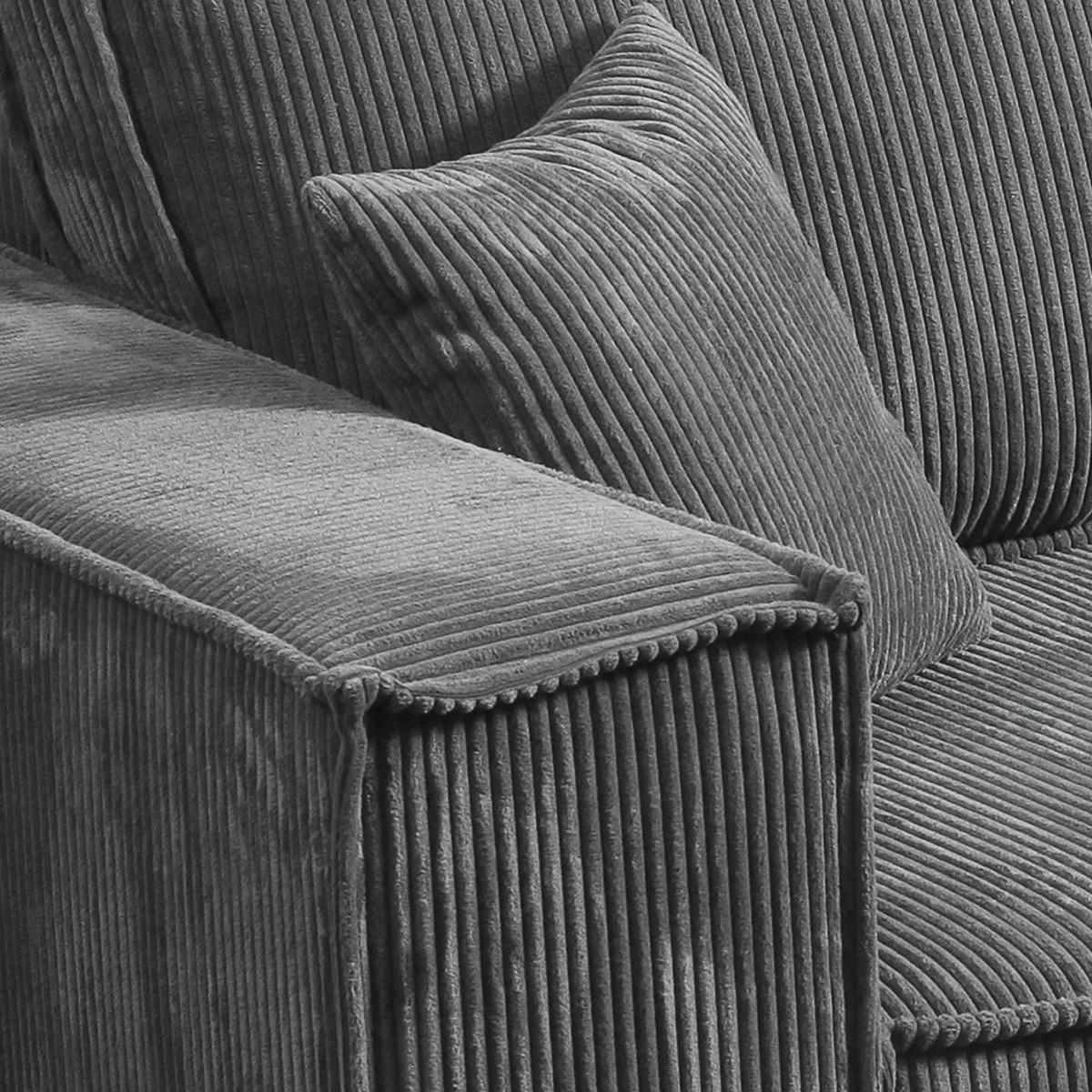 SOFA Isaac 4 Sitzplätze Grau - Grau, Holzwerkstoff (255/85/105cm) - Petits-meubles