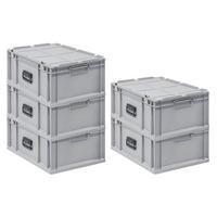EUROBOX 5x Nextgen Portable 235x40x60cm 44 Liter - Grau, Kunststoff (40/23.5/60cm) - PROREGAL